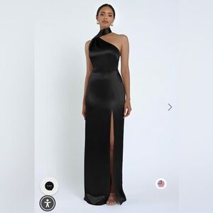 Jenny Yoo Black One-Shoulder Gown